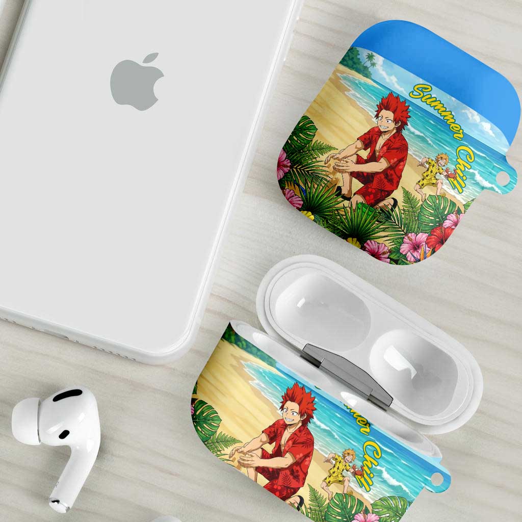 Eijirou Kirishima Summer Chill AirPods Case Tropical Anime Beach Fun