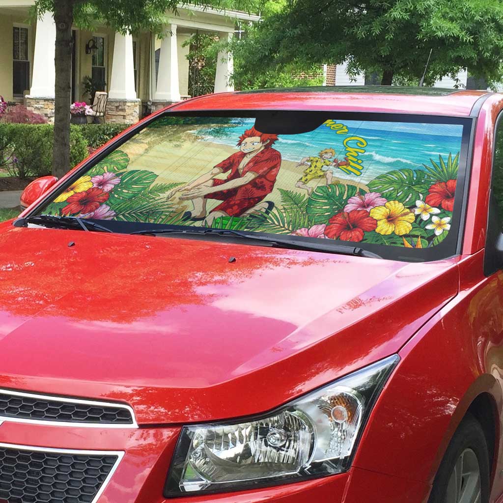 Eijirou Kirishima Summer Chill Auto Sun Shade Tropical Anime Beach Fun