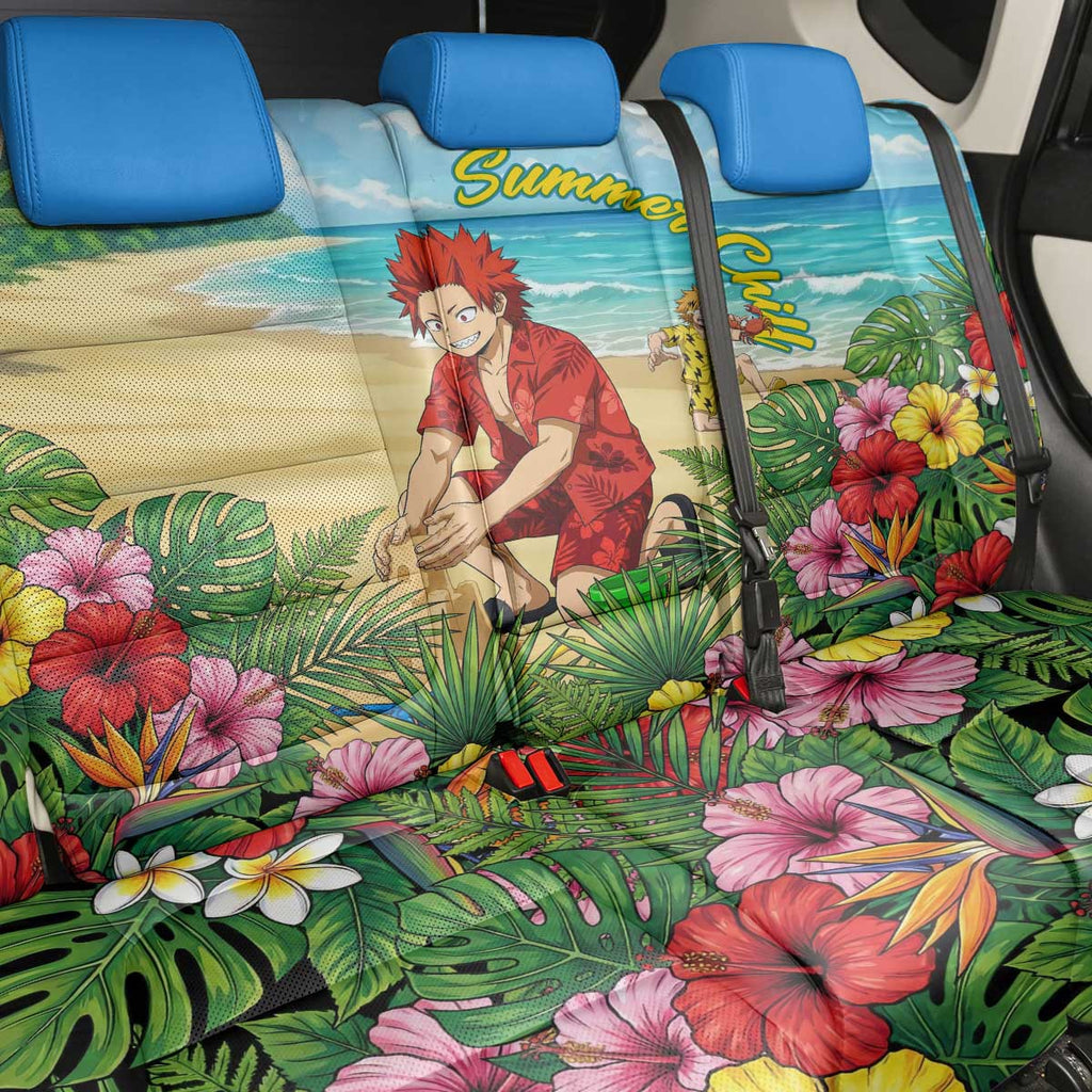 Eijirou Kirishima Summer Chill Back Car Seat Cover Tropical Anime Beach Fun