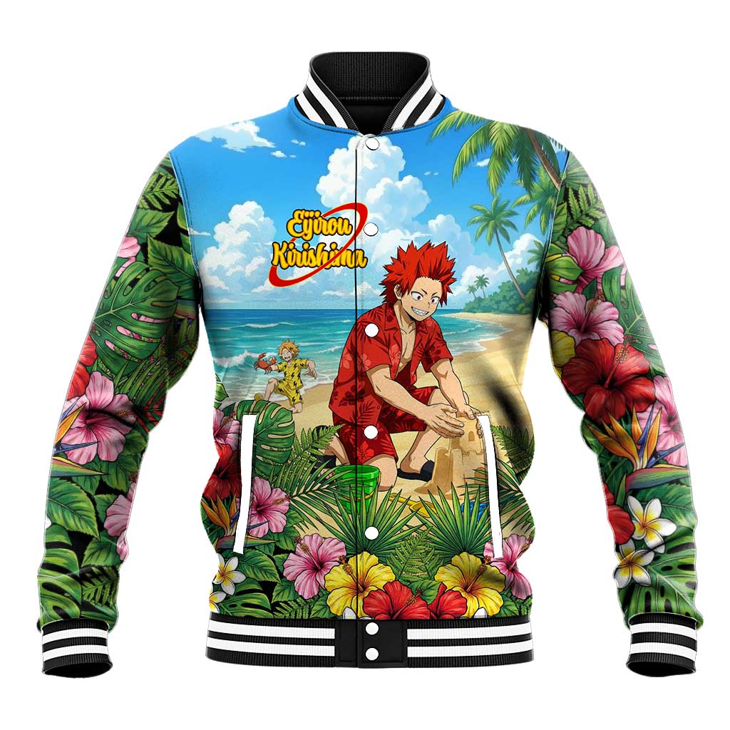 Eijirou Kirishima Summer Chill Baseball Jacket Tropical Anime Beach Fun