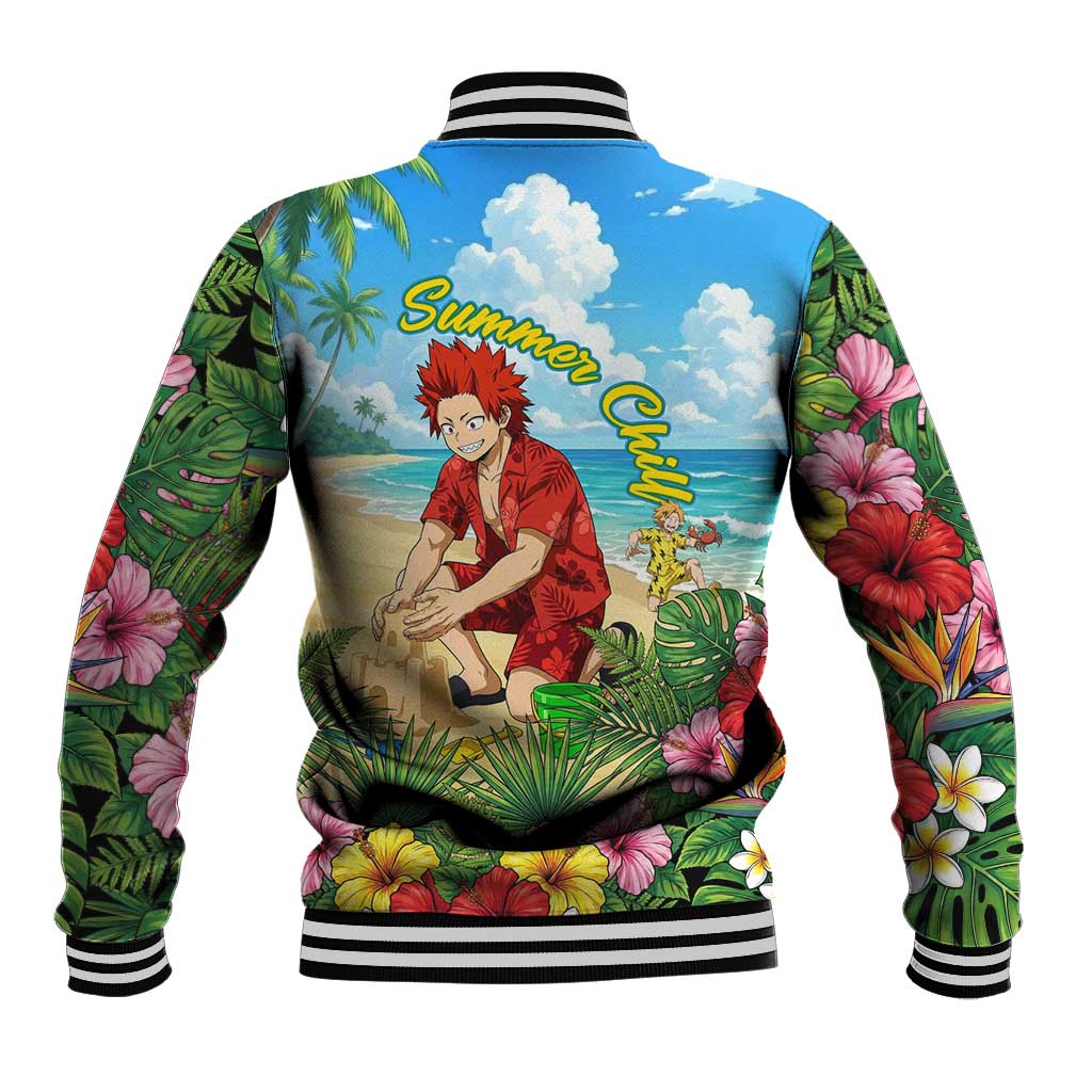 Eijirou Kirishima Summer Chill Baseball Jacket Tropical Anime Beach Fun