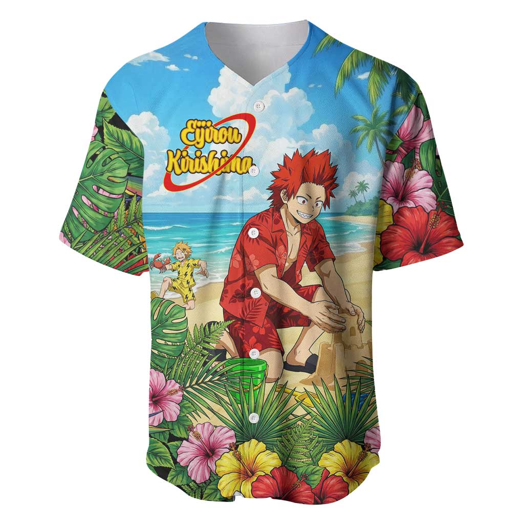 Eijirou Kirishima Summer Chill Baseball Jersey Tropical Anime Beach Fun