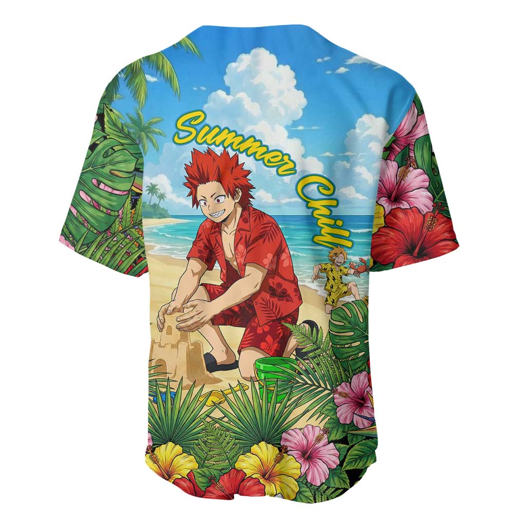 Eijirou Kirishima Summer Chill Baseball Jersey Tropical Anime Beach Fun