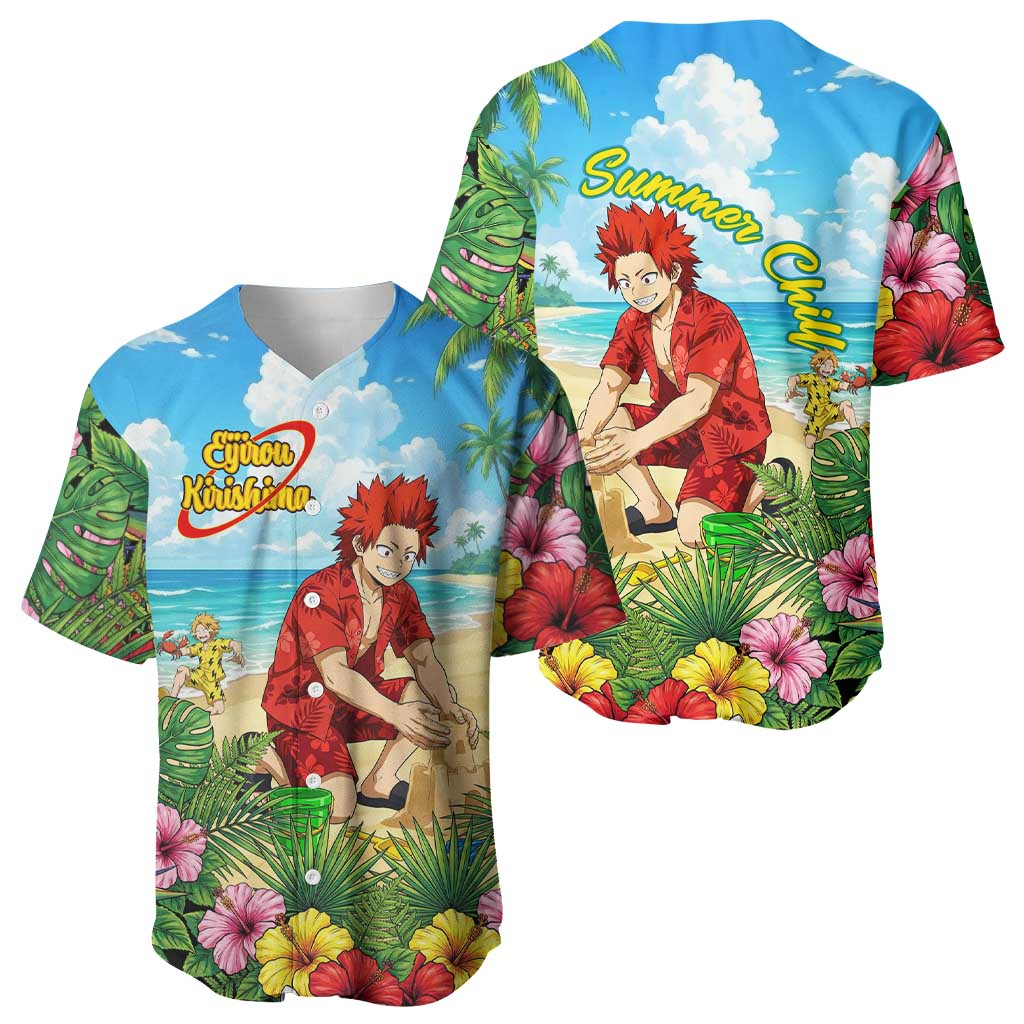 Eijirou Kirishima Summer Chill Baseball Jersey Tropical Anime Beach Fun