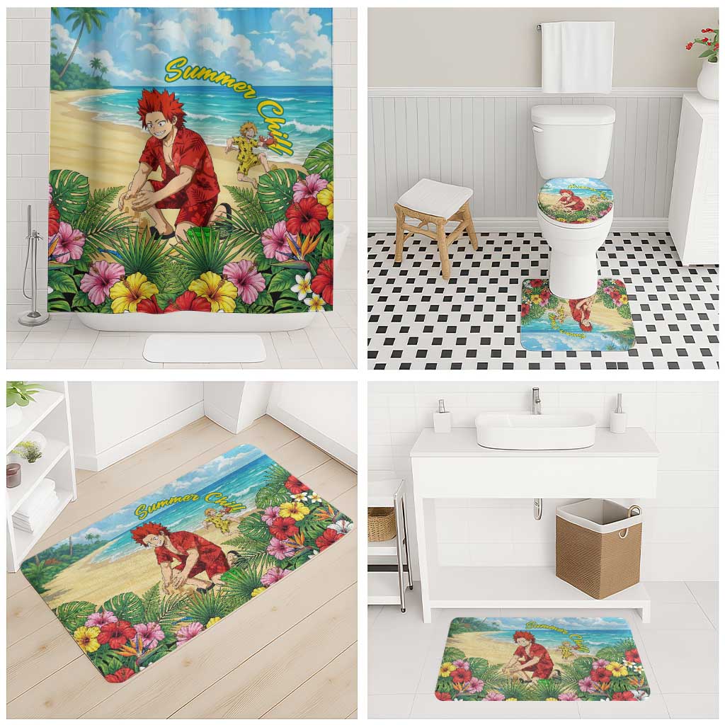 Eijirou Kirishima Summer Chill Bathroom Set Tropical Anime Beach Fun