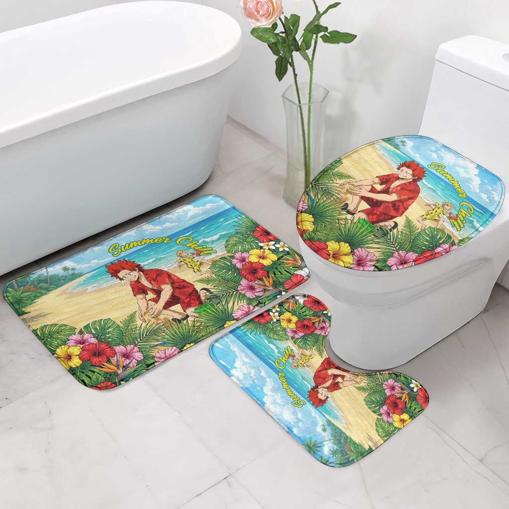 Eijirou Kirishima Summer Chill Bathroom Set Tropical Anime Beach Fun