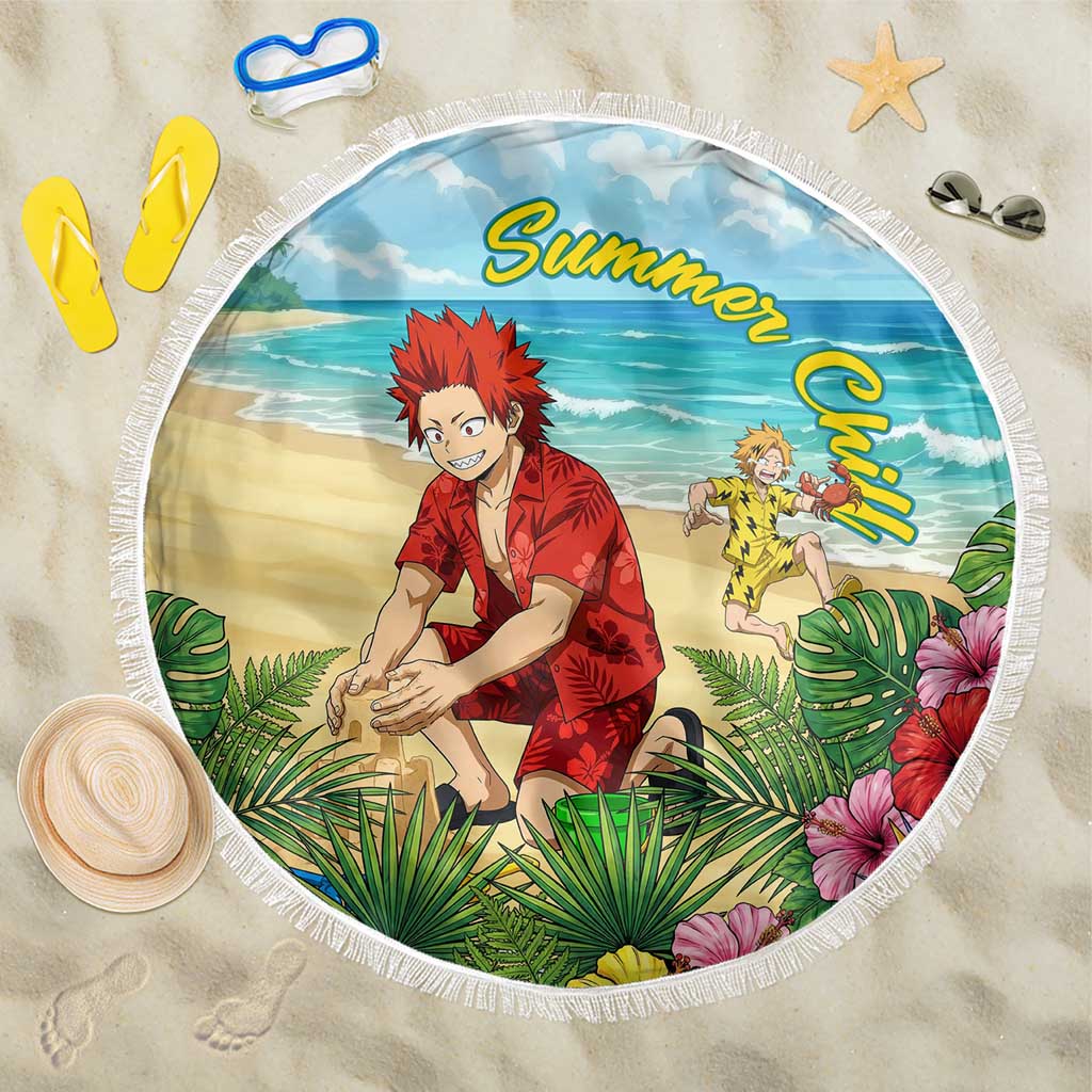 Eijirou Kirishima Summer Chill Beach Blanket Tropical Anime Beach Fun