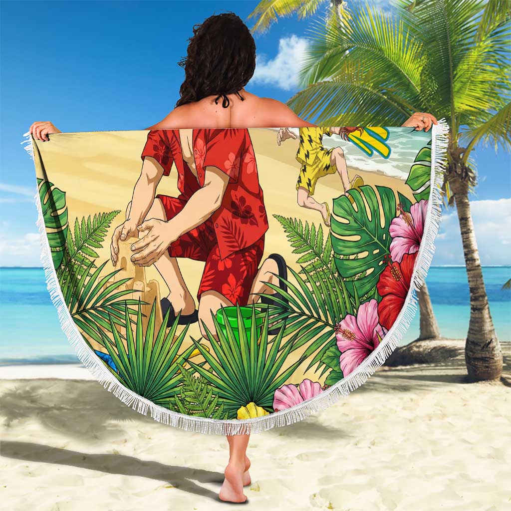 Eijirou Kirishima Summer Chill Beach Blanket Tropical Anime Beach Fun