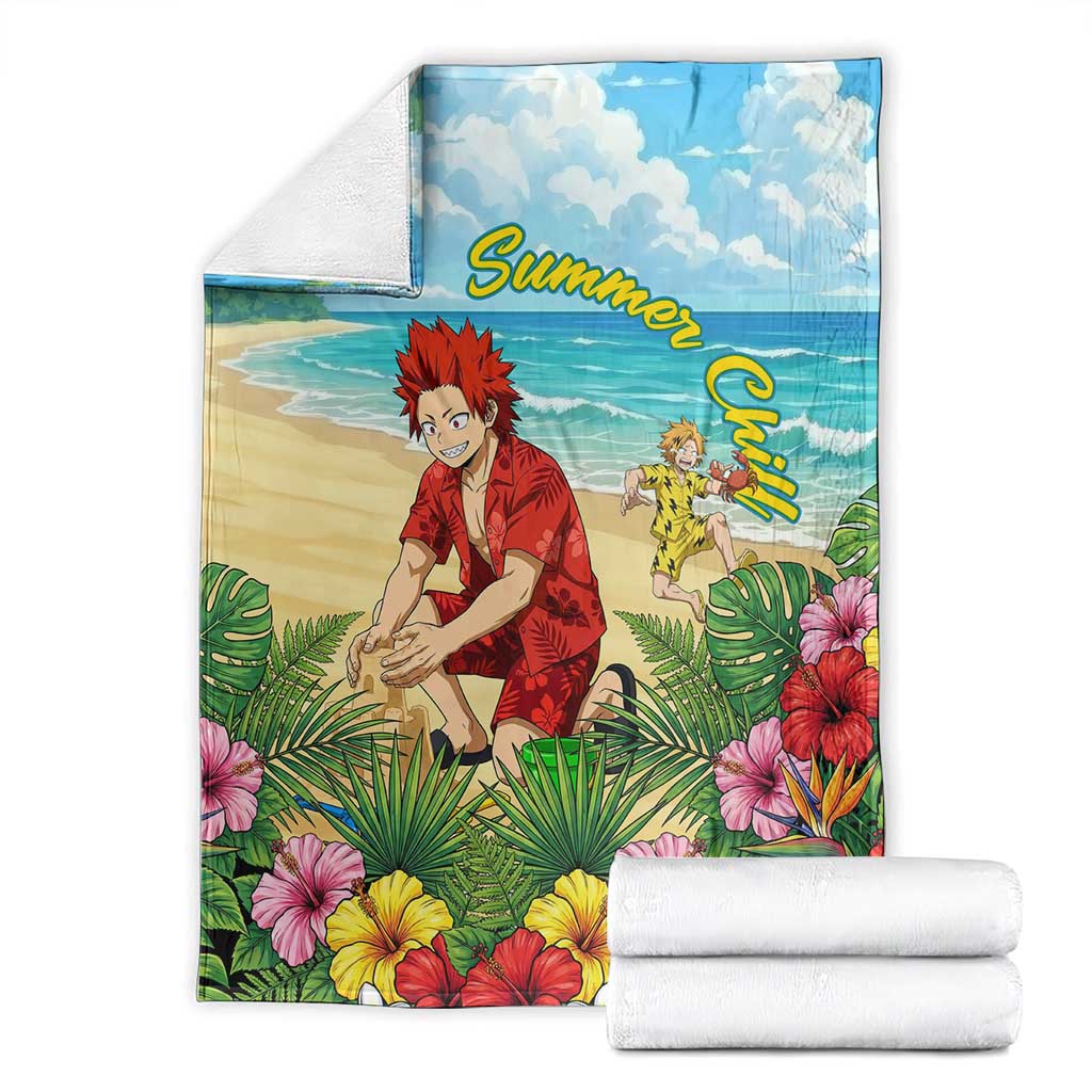 Eijirou Kirishima Summer Chill Blanket Tropical Anime Beach Fun