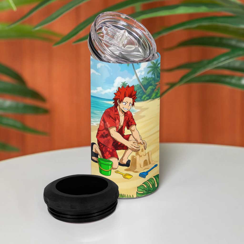 Eijirou Kirishima Summer Chill 4 in 1 Can Cooler Tumbler Tropical Anime Beach Fun