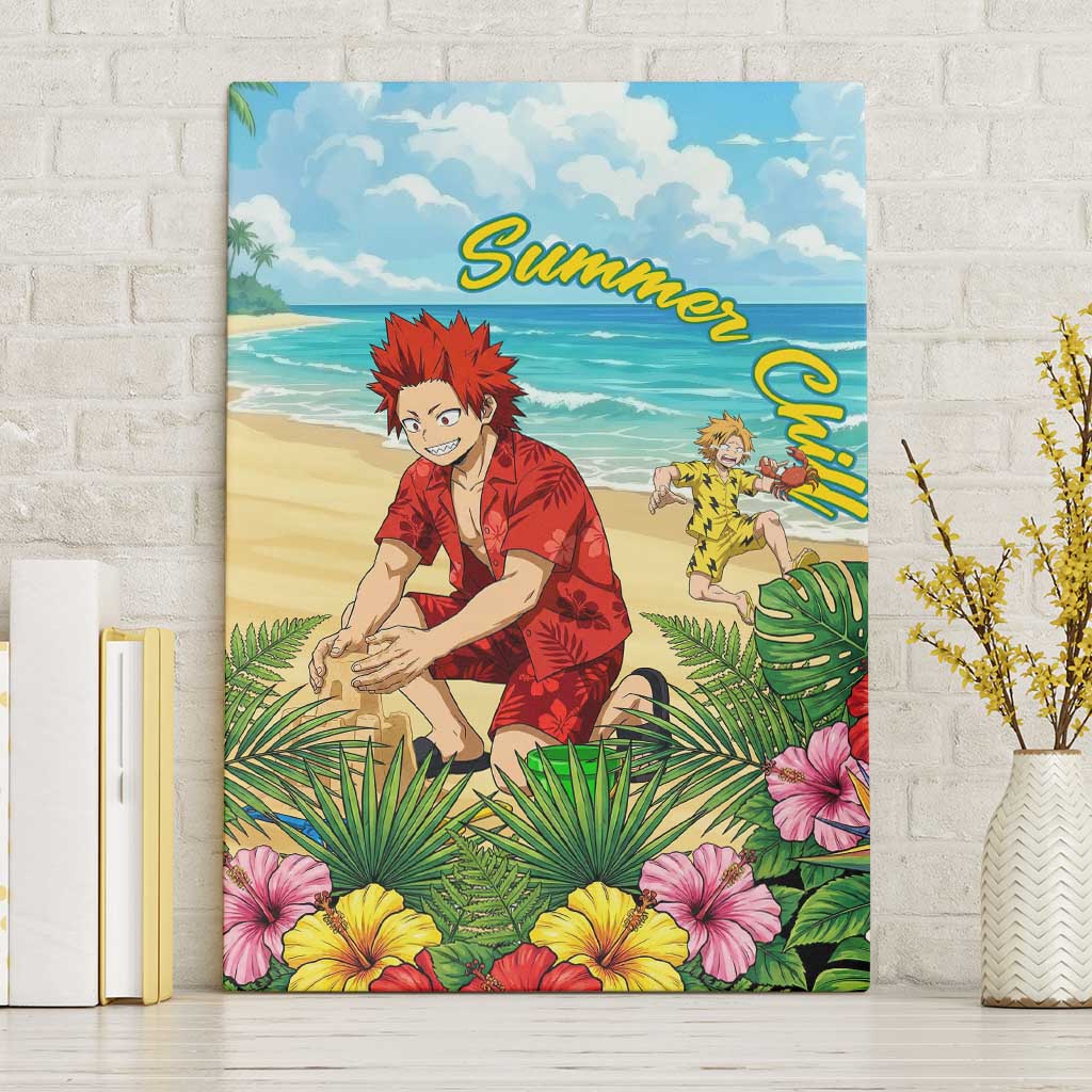 Eijirou Kirishima Summer Chill Canvas Wall Art Tropical Anime Beach Fun