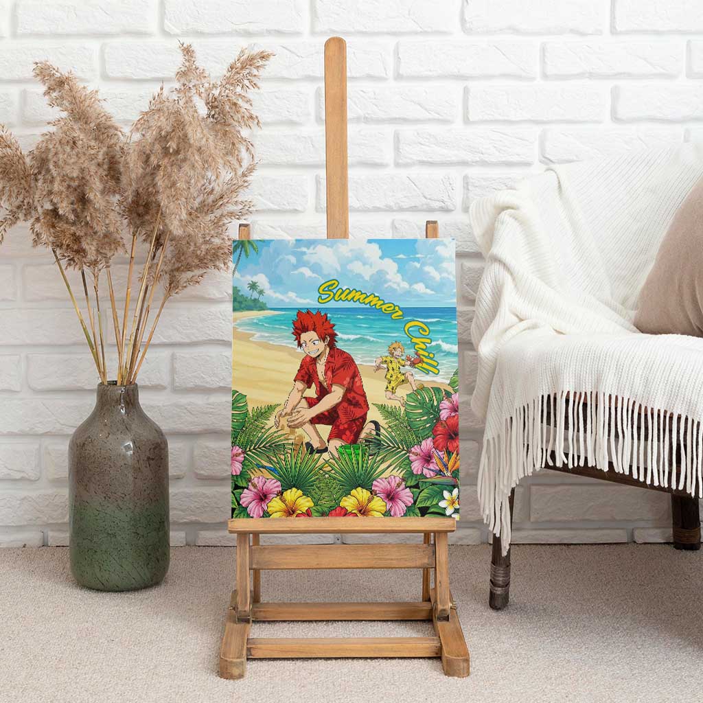 Eijirou Kirishima Summer Chill Canvas Wall Art Tropical Anime Beach Fun