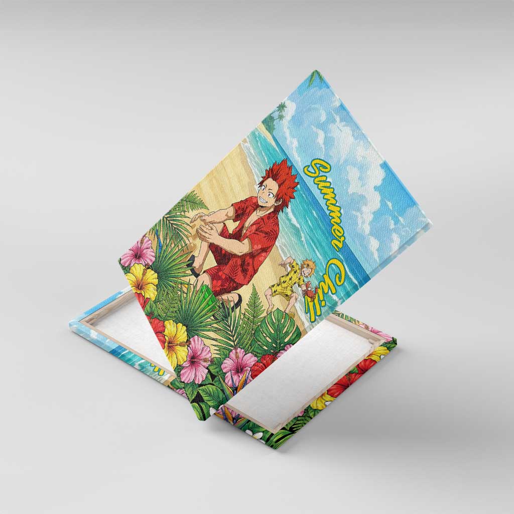 Eijirou Kirishima Summer Chill Canvas Wall Art Tropical Anime Beach Fun
