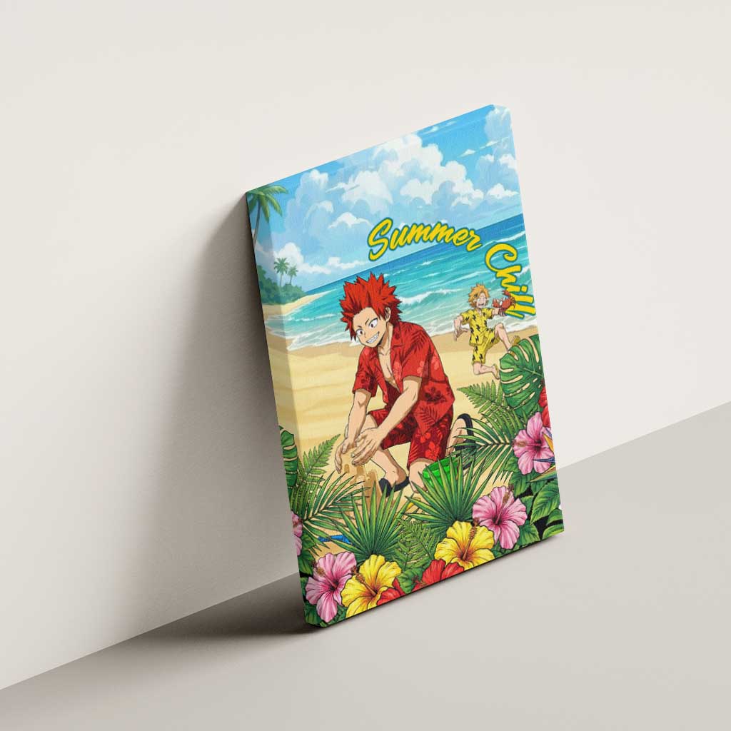 Eijirou Kirishima Summer Chill Canvas Wall Art Tropical Anime Beach Fun