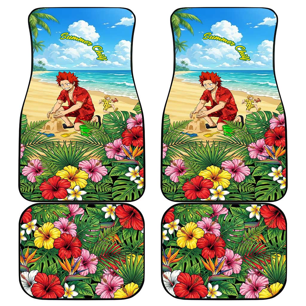 Eijirou Kirishima Summer Chill Car Mats Tropical Anime Beach Fun