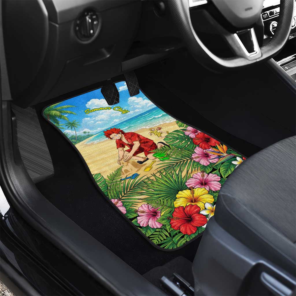 Eijirou Kirishima Summer Chill Car Mats Tropical Anime Beach Fun