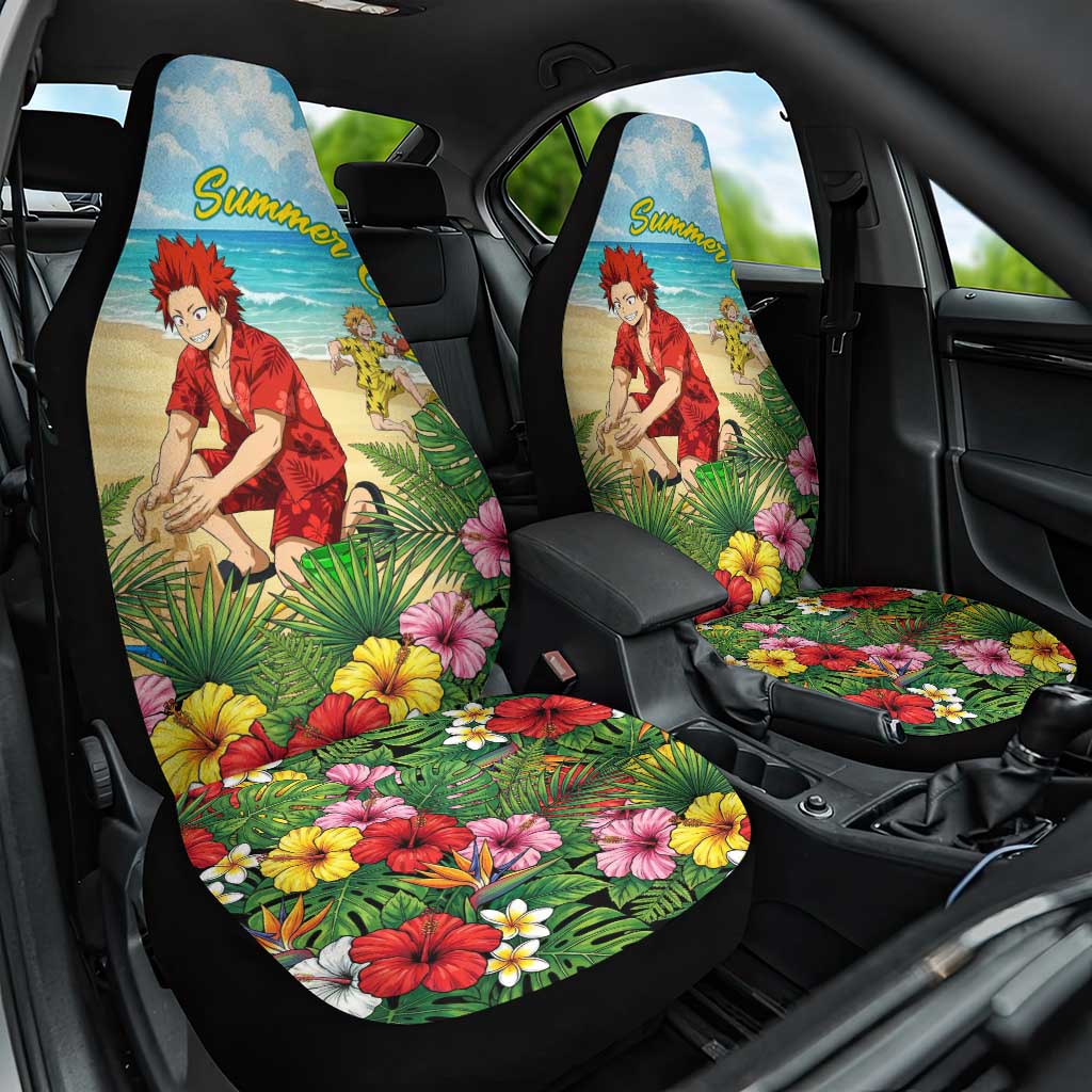 Eijirou Kirishima Summer Chill Car Seat Cover Tropical Anime Beach Fun