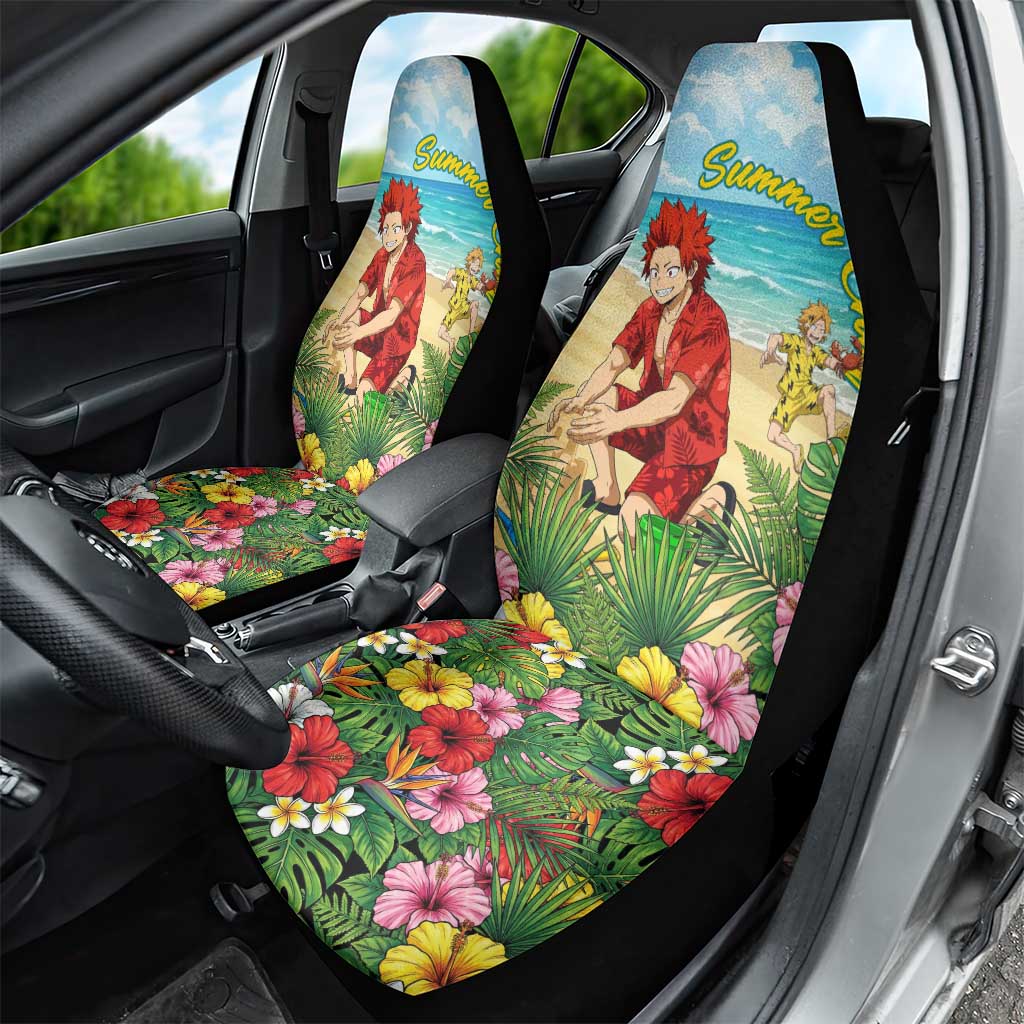 Eijirou Kirishima Summer Chill Car Seat Cover Tropical Anime Beach Fun