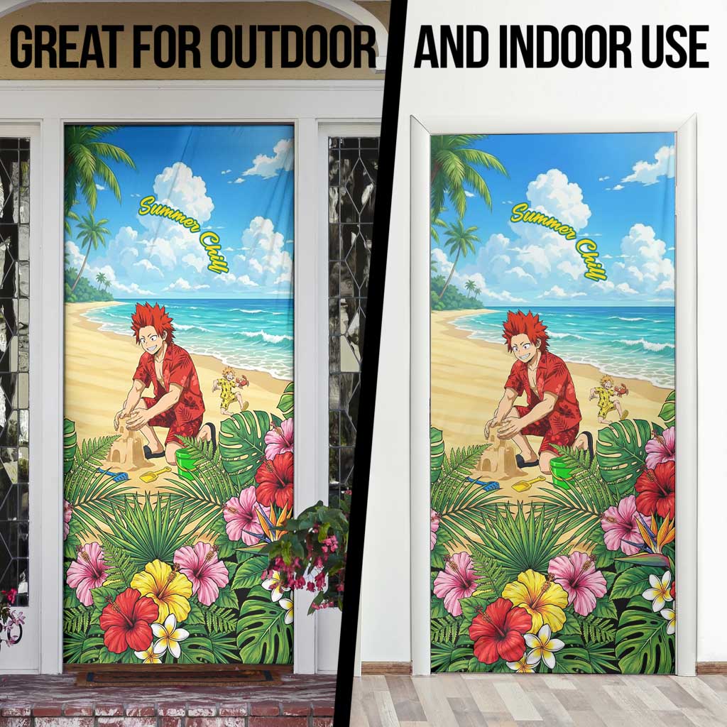 Eijirou Kirishima Summer Chill Door Cover Tropical Anime Beach Fun