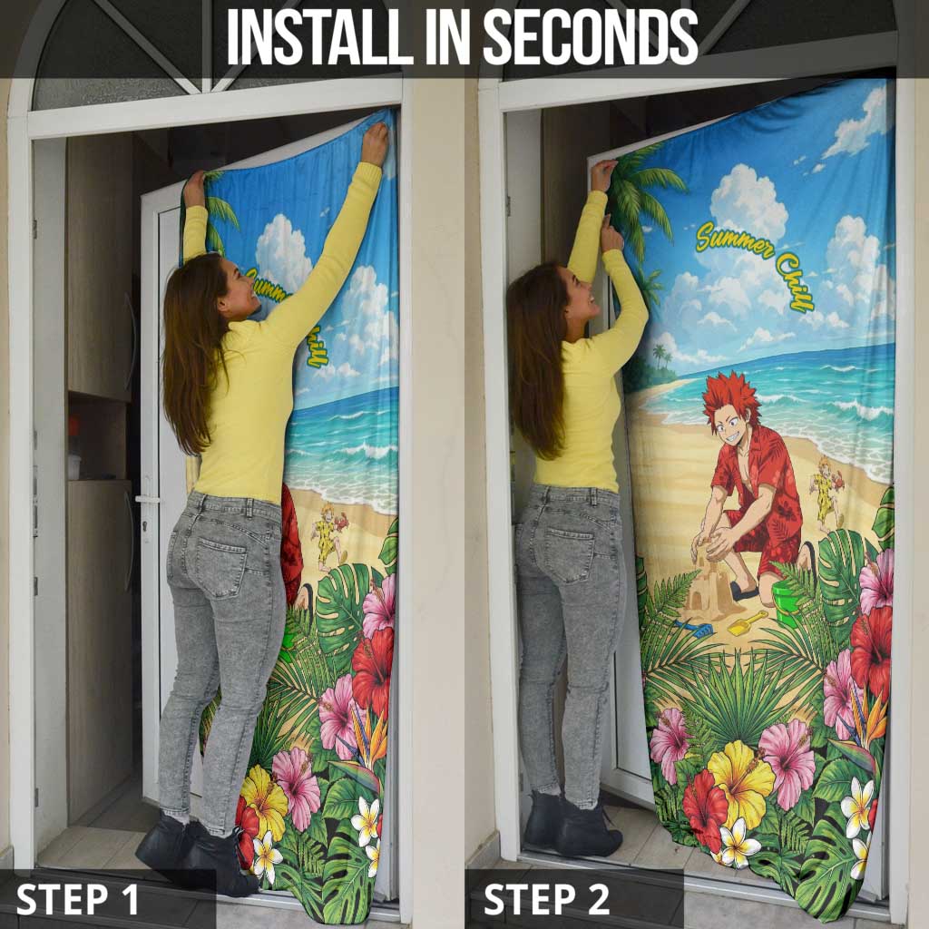 Eijirou Kirishima Summer Chill Door Cover Tropical Anime Beach Fun