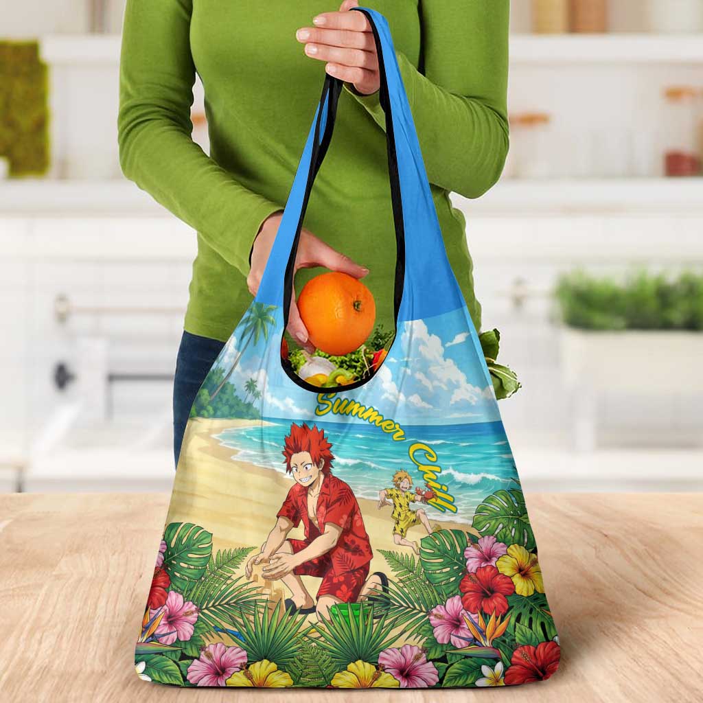Eijirou Kirishima Summer Chill Grocery Bag Tropical Anime Beach Fun