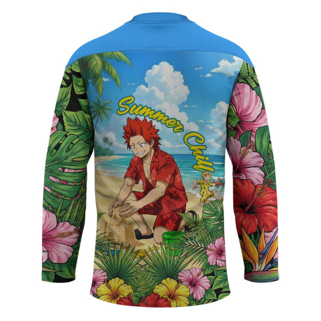 Eijirou Kirishima Summer Chill Hockey Jersey Tropical Anime Beach Fun