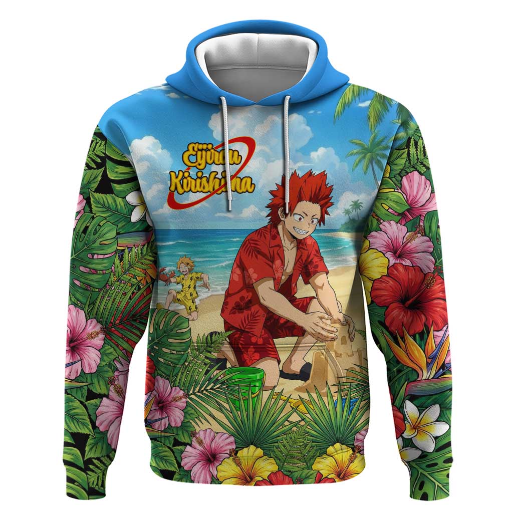 Eijirou Kirishima Summer Chill Hoodie Tropical Anime Beach Fun