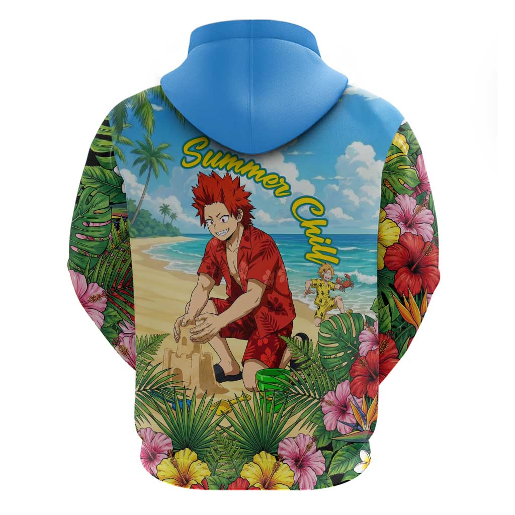 Eijirou Kirishima Summer Chill Hoodie Tropical Anime Beach Fun