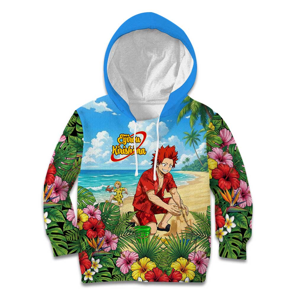 Eijirou Kirishima Summer Chill Kid Hoodie Tropical Anime Beach Fun