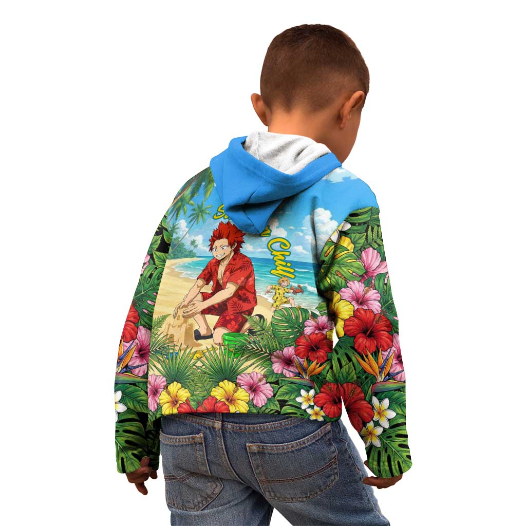 Eijirou Kirishima Summer Chill Kid Hoodie Tropical Anime Beach Fun