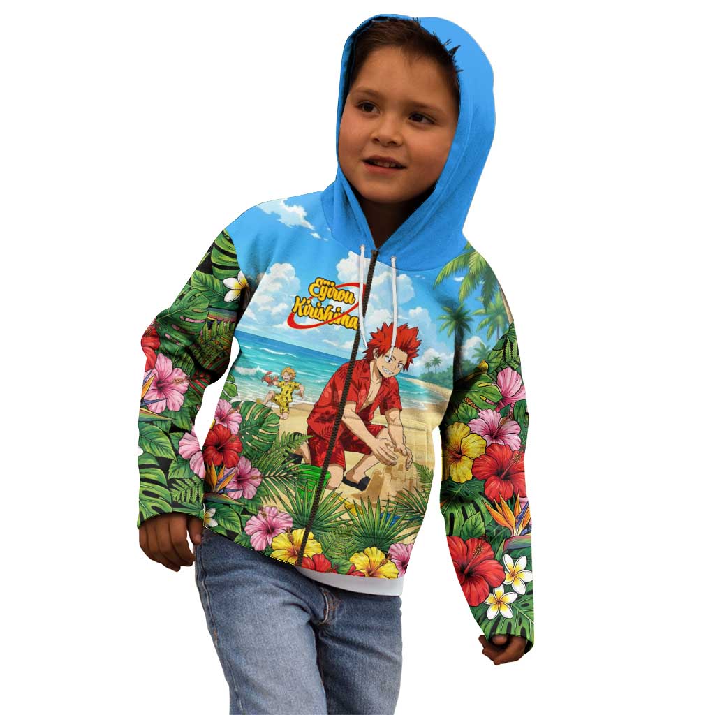 Eijirou Kirishima Summer Chill Kid Hoodie Tropical Anime Beach Fun