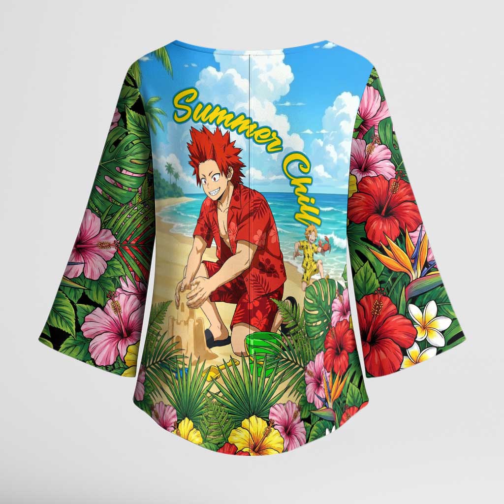 Eijirou Kirishima Summer Chill Kimono Sleeve Blouse Tropical Anime Beach Fun