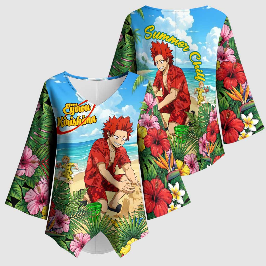 Eijirou Kirishima Summer Chill Kimono Sleeve Blouse Tropical Anime Beach Fun