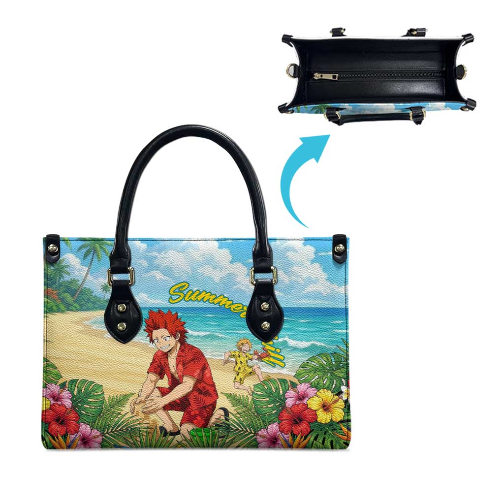 Eijirou Kirishima Summer Chill Leather Bag Tropical Anime Beach Fun
