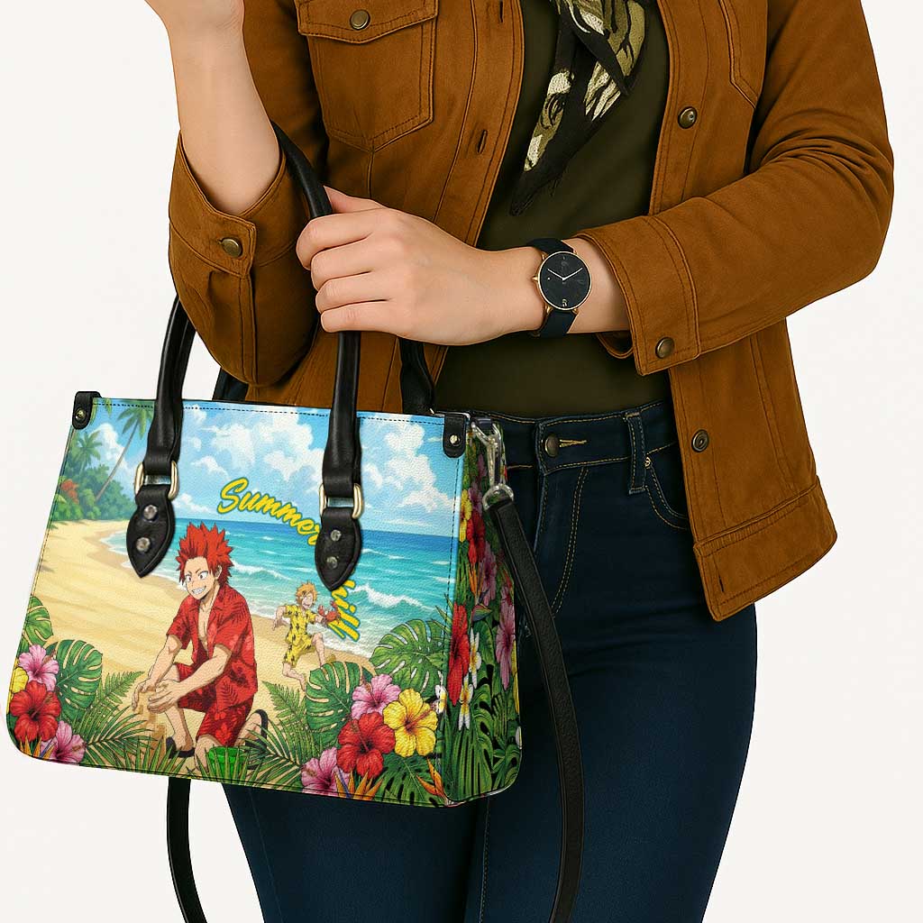 Eijirou Kirishima Summer Chill Leather Bag Tropical Anime Beach Fun
