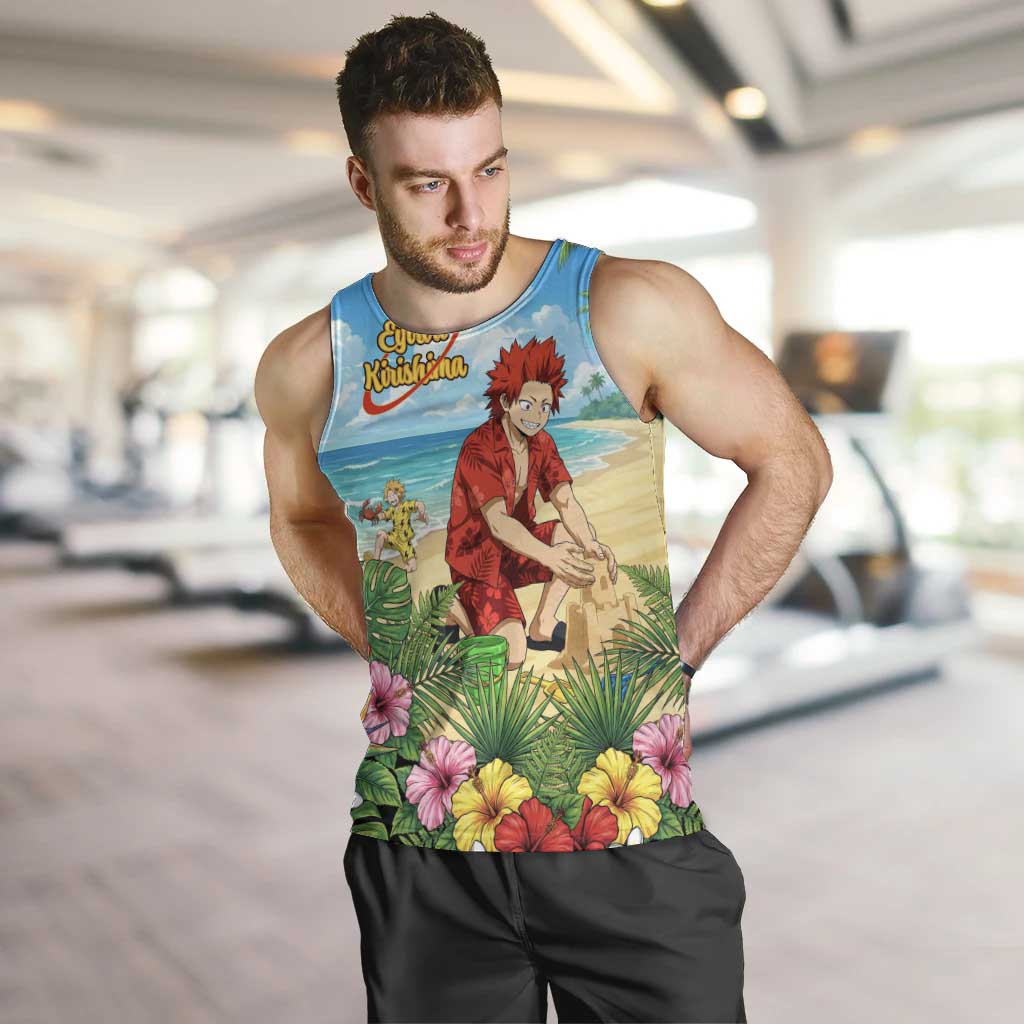 Eijirou Kirishima Summer Chill Men Tank Top Tropical Anime Beach Fun