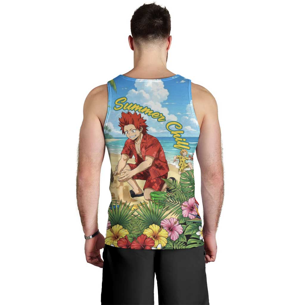 Eijirou Kirishima Summer Chill Men Tank Top Tropical Anime Beach Fun