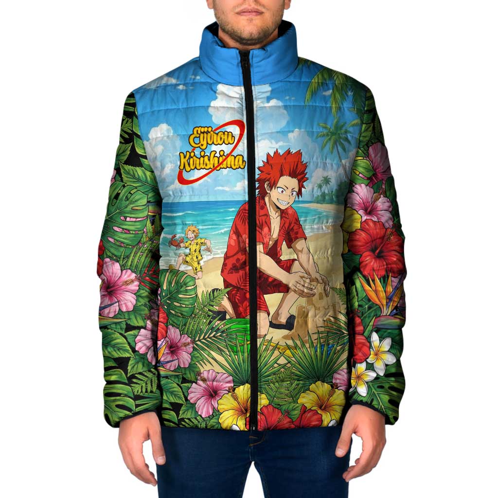 Eijirou Kirishima Summer Chill Padded Jacket Tropical Anime Beach Fun