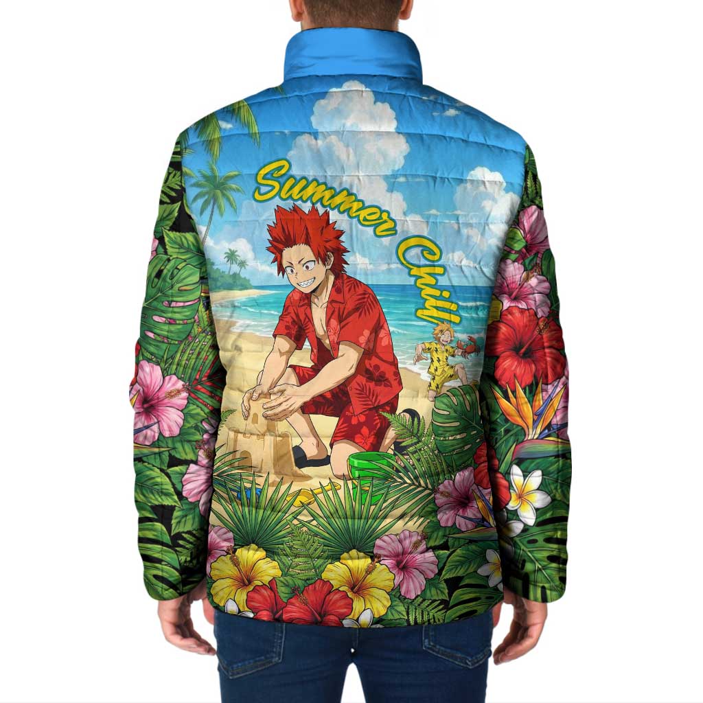 Eijirou Kirishima Summer Chill Padded Jacket Tropical Anime Beach Fun
