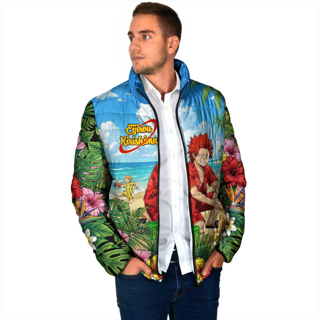 Eijirou Kirishima Summer Chill Padded Jacket Tropical Anime Beach Fun