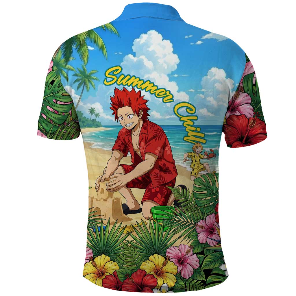 Eijirou Kirishima Summer Chill Polo Shirt Tropical Anime Beach Fun