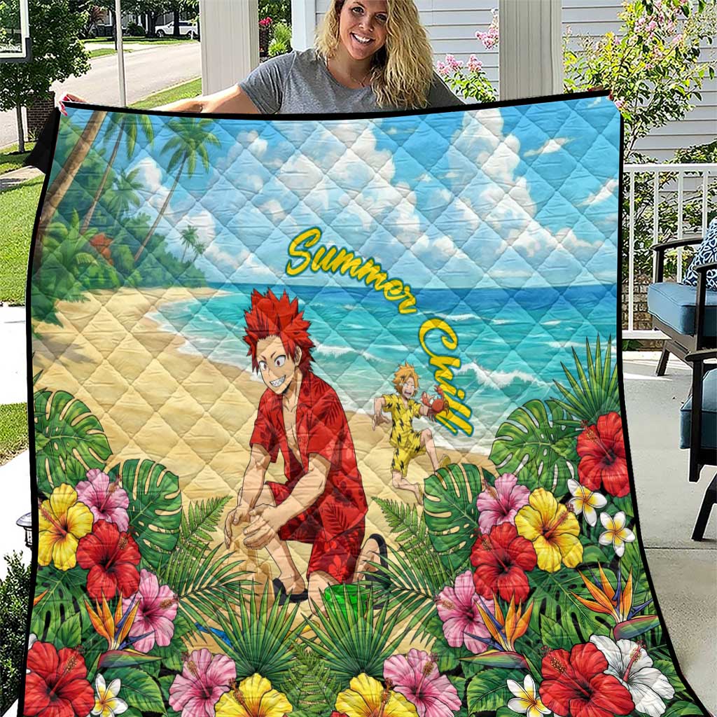 Eijirou Kirishima Summer Chill Quilt Tropical Anime Beach Fun