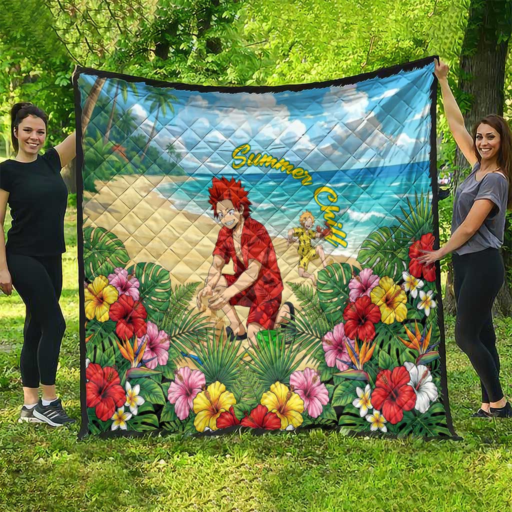 Eijirou Kirishima Summer Chill Quilt Tropical Anime Beach Fun