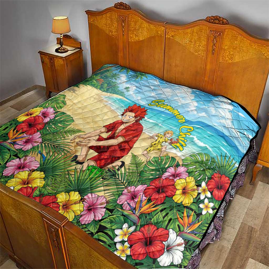 Eijirou Kirishima Summer Chill Quilt Tropical Anime Beach Fun