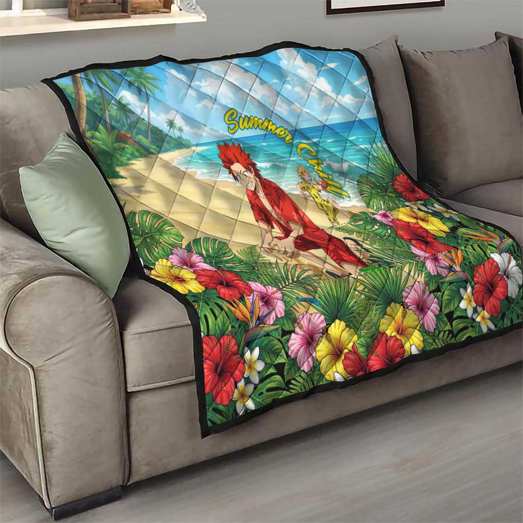Eijirou Kirishima Summer Chill Quilt Tropical Anime Beach Fun