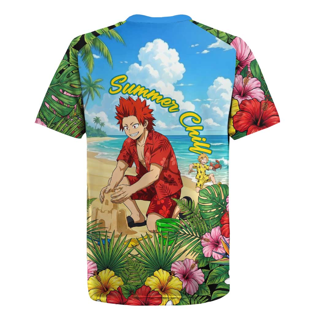 Eijirou Kirishima Summer Chill Rugby Jersey Tropical Anime Beach Fun