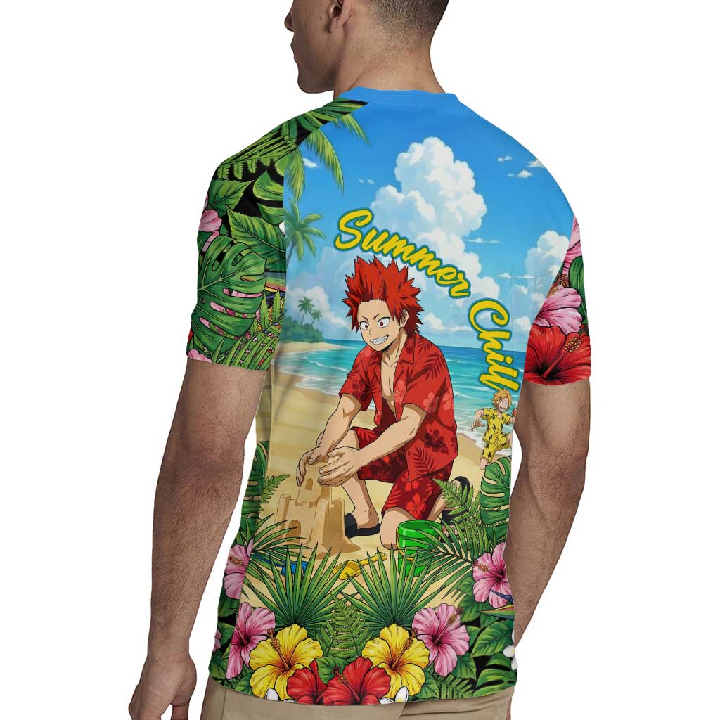Eijirou Kirishima Summer Chill Rugby Jersey Tropical Anime Beach Fun
