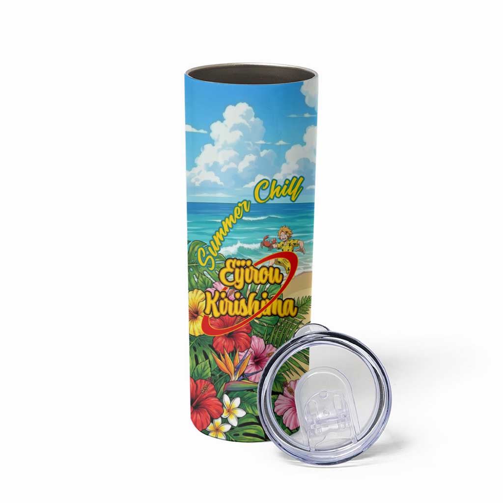 Eijirou Kirishima Summer Chill Skinny Tumbler Tropical Anime Beach Fun
