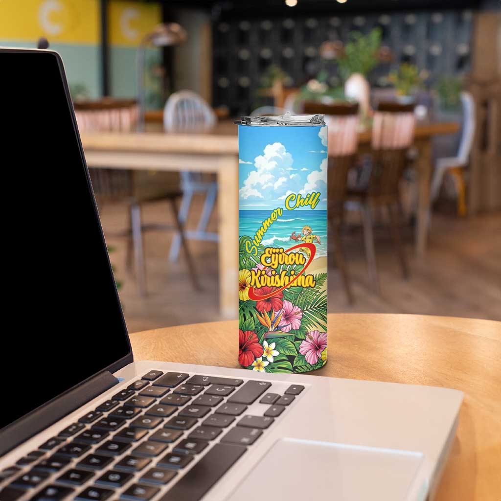 Eijirou Kirishima Summer Chill Skinny Tumbler Tropical Anime Beach Fun