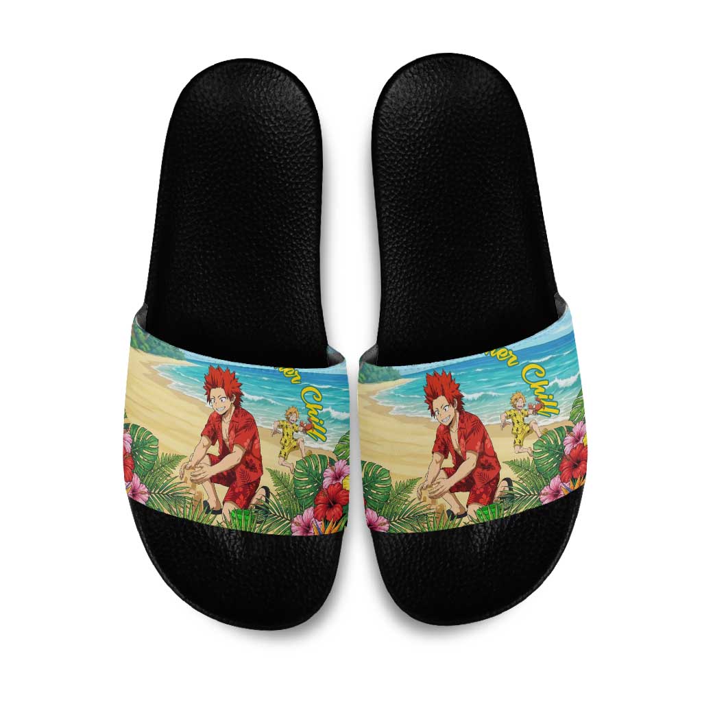 Eijirou Kirishima Summer Chill Slide Sandals Tropical Anime Beach Fun